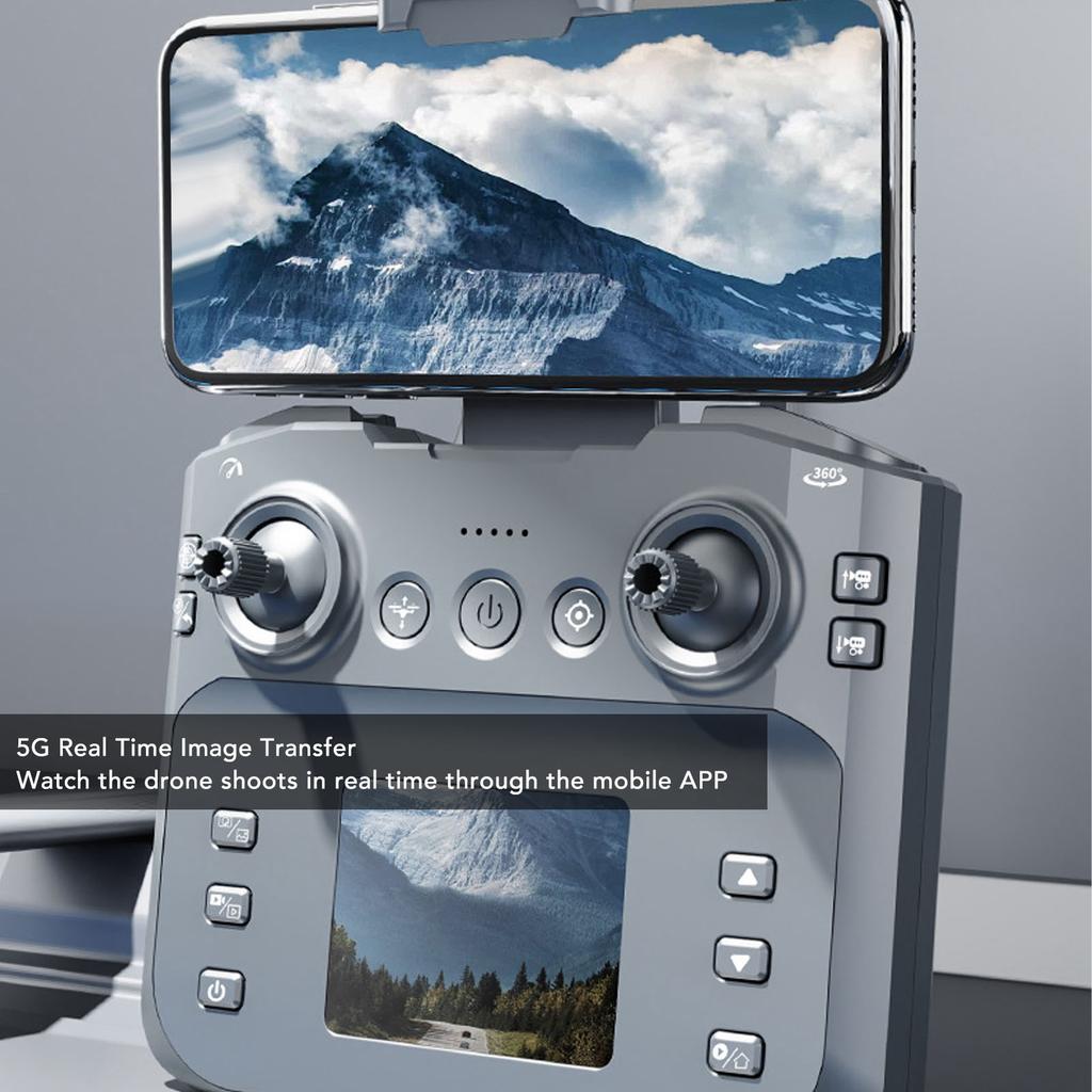 Brushless Motor Drone RC Drone with Double Camera Brushless Motor Drone Remote Controller with Screen Display Orange S9 RC Drone