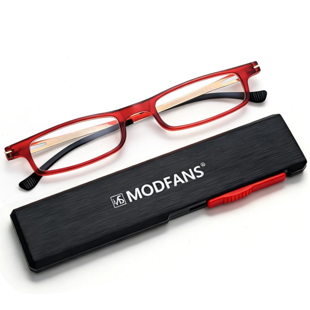 

Reading Glasses Women Men TR90 Blue Light Blocking Anti UV/Eyestrain Foldable Compact Readers Ultra thin Lightweight Folding +100 красный