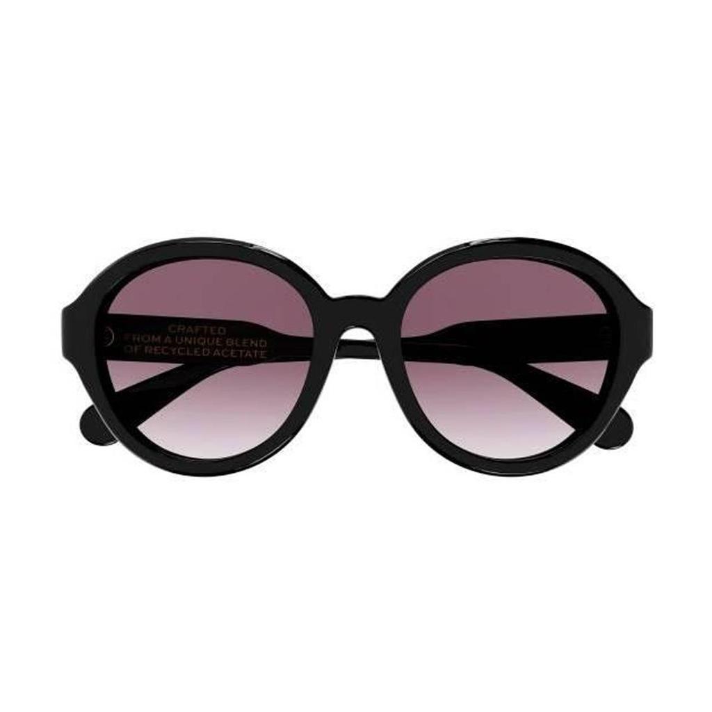 Chloe Chic Minimalist Fashion Versatile Personality Oval Sunglasses Women Sunglasses Black Red CH0156SK001