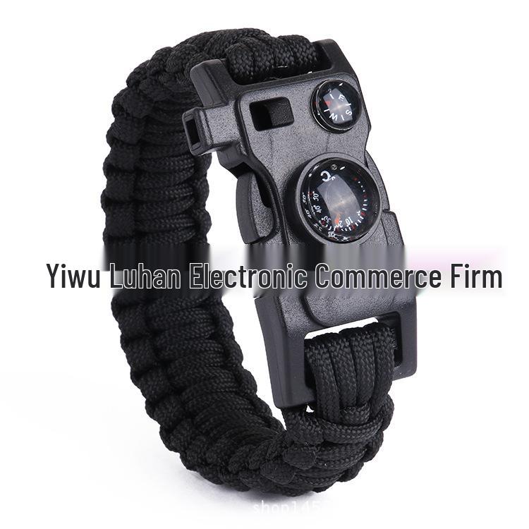 Pulsera Multifuncional de Supervivencia al Aire Libre de Paracord con Brújula y Silbato