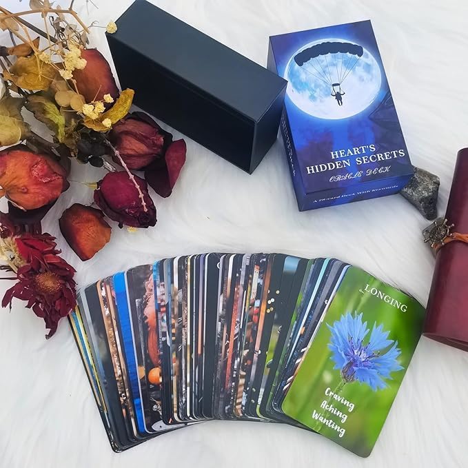 QCFQCF Twin Flame Love Oracle Cards Heart Hidden Secrets Oracle Deck for Beginners 78 Tarot Cards Helps You Reveal the Truth of Your Heart Space