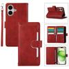 For iPhone 16 Case Split Leather Magnetic Wallet Phone Protector with Wrist Strap