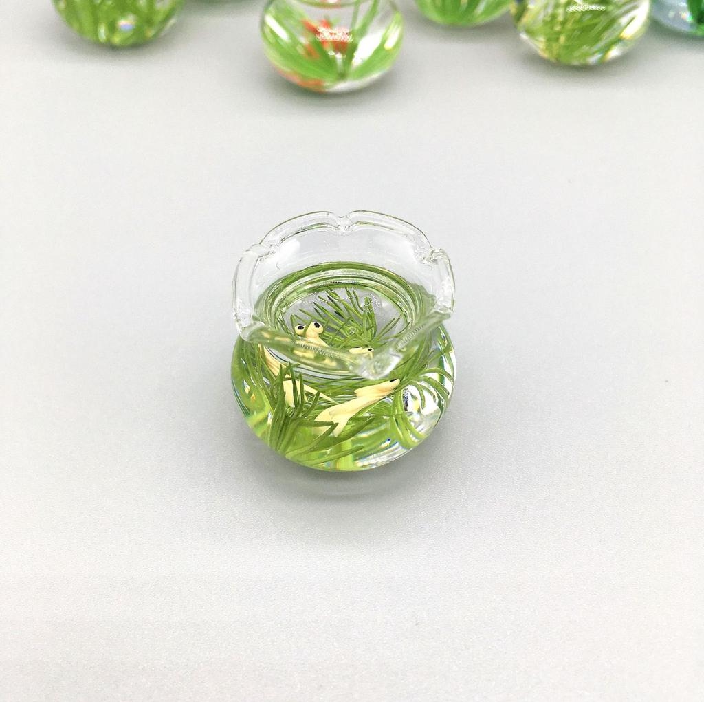 Miniature Food Toys 1:12 Dollhouse Accessories Simulation Glass Goldfish Tank