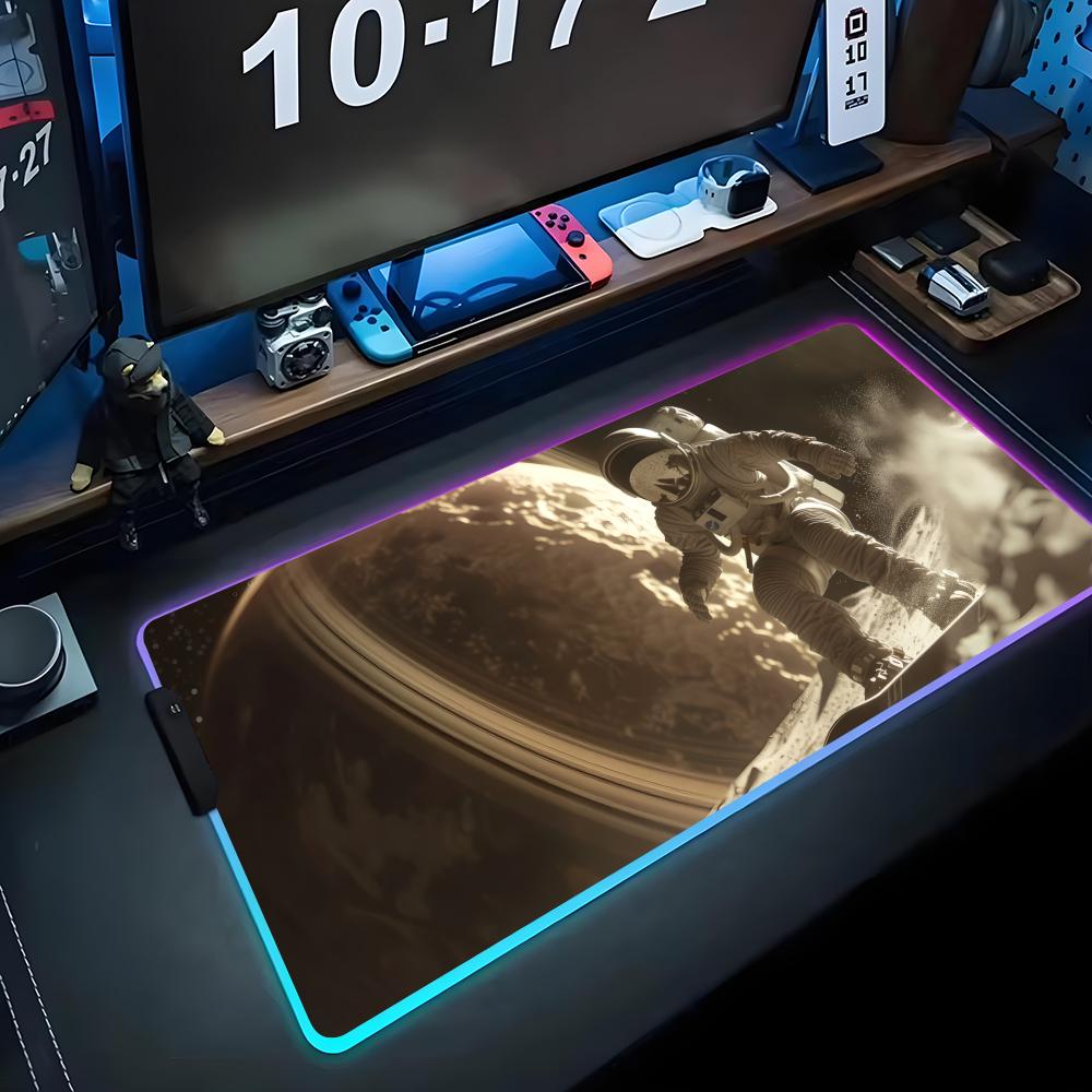 space astronaut Mouse Pad RGB Gaming Mousepad Big LED Pad PC Desk Mat Luminous Mouse Pad Large Keyboard Mats Table Rug With