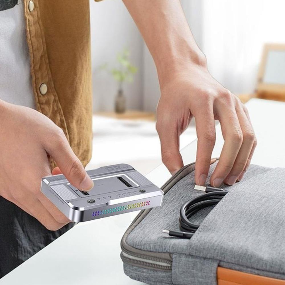 Dual Bay M.2 NVMe/SATA SSD Cloning Dock, Offline One-Key Copy, 5Gbps USB-C 3.2 Hard Drive Enclosure, SATA-to-SATA Clone