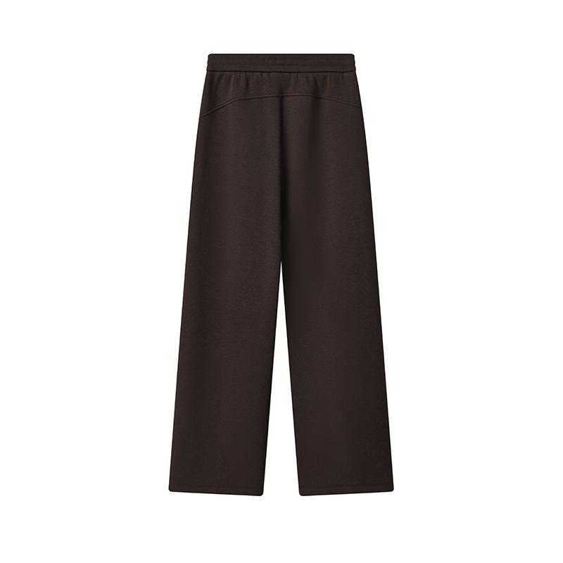 Fila White Classic Simple Versatile Comfortable Breathable Knitted Straight Loose Casual Pants Women Bottoms Black F11W543602FDR