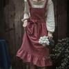 Nordic Solid Color French Pastoral Style Oil-Proof Apron for Kitchen Cooking