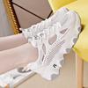 Mesh Shoes Breathable Mesh Dad Shoes Solid Color Flat Bottom Platform Casual Shoes Outdoor Sports Casual Shoes