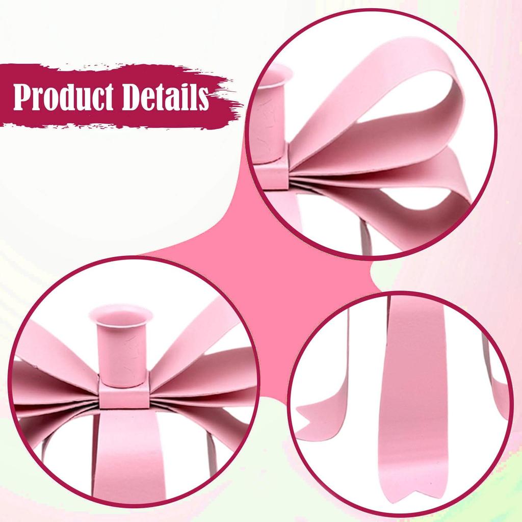 Bow Candle Holder Holiday Decor Displays Elegant Iron Candlestick Candles Stand Candleholder for Housewarming Hotel Party Dinner