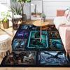 Cyberpunk Dragon Compilation Pattern Rug Floor Mat for Living Room or Bedroom Soft and Comfortable Carpet a Gift for Birthday and Holiday.