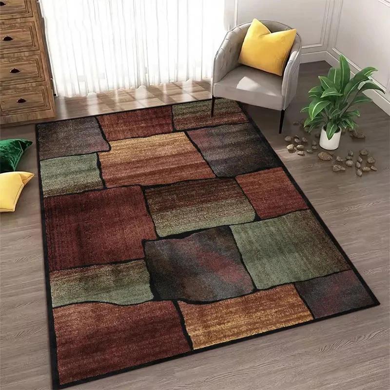 Nordischer Stil Teppich Abstrakt Geometrischer Teppich Rutschfest Waschbarer Teppich für Wohnzimmer Schlafzimmer und Heimdekoration Bodenteppich