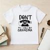 Kids Cartoon Phone "Don't Call Me, I'll Call Grandma" Print Crewneck Short Sleeve Tee, Casual Versatile Basic Top