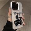 Case For iPhone 14 Motorcycle Pattern Laser Phone Case For iPhone 15 13 12 11 Pro Max X XR XS 7 8 Plus Plating Matte Back Cover