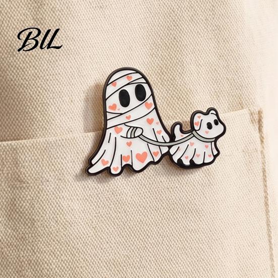 Cartoon Lapel Pins Halloween Ghost Enamel Brooch, Spooky Metal Pin, Pin Sweater Cardigan Coat Suit Scarf Decor, Men Women Clothing Accessories Costume