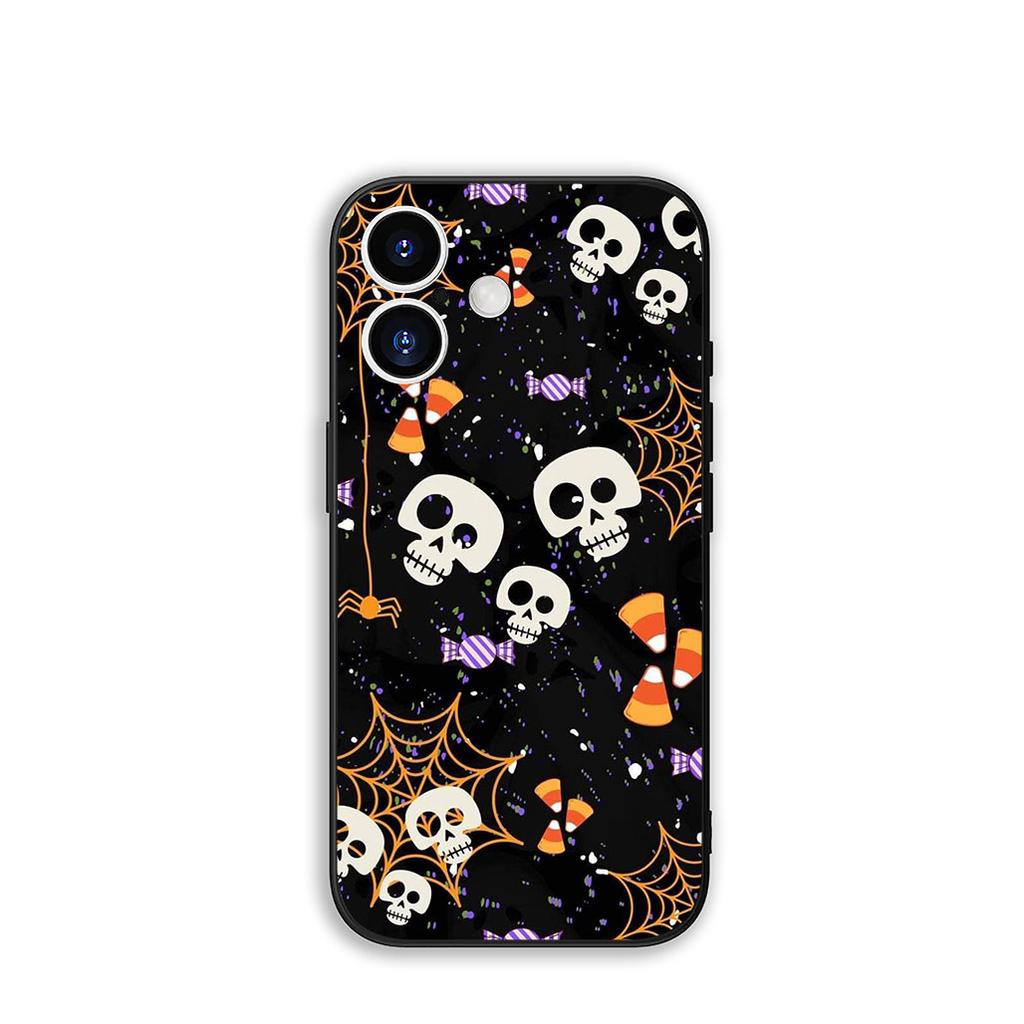 for Apple iPhone 16 15 14 Plus 13 12 Mini 17 Pro Max + ProMax 16E Air 15+ Cover Case Little Ghost With H-Halloweens Pumpkin