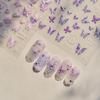 Tomoni Retro Metal Nail Stickers: Glitter Butterfly Mixed Styles Japanese Stationery