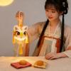 Handmade Handheld Lion Lantern Personality Red Color Glowing Lion Dance Lantern Decoration Hanging Lion Ornaments Purple Color