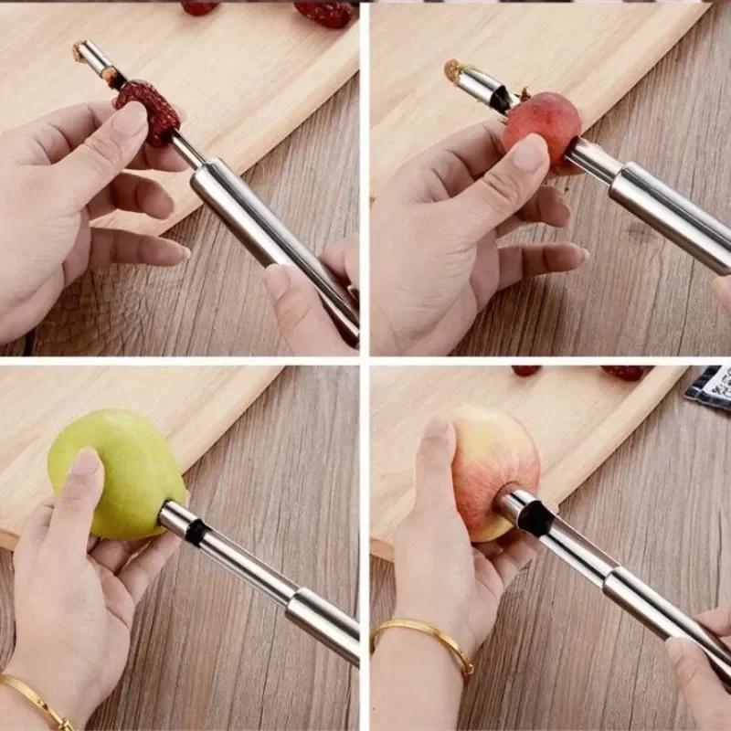 4pcs Pear Seed Remover Cutter Kitchen Gadgets Home Vegetable Tool Apples Red Dates Corers Twist Fruit Core Remove Pit