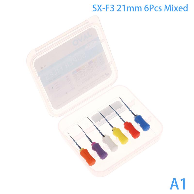 

6Pcs/Box Dental Root Canal Files Pre Bendable Sx-F3 Large Taper Engine Endodontic Needle Hand Use Heat Activated Dentistry Tool 21mm