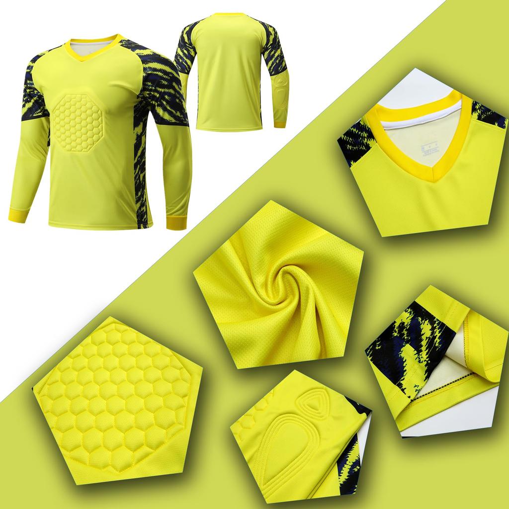 Custom Padded Goalie Jersey Soccer Goalie Shirt Personalized Goalkeeper Uniform Goalkeeper Kit for Kids Boys Youth Adults
