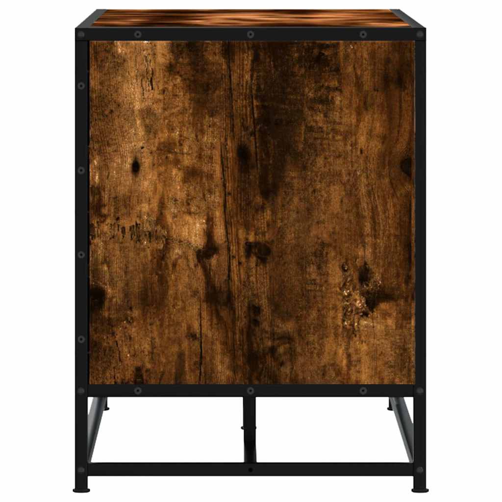 Shoe Bench Smoked Oak 100 x 40 x 53.5 cm Wood Based Panel and Metal