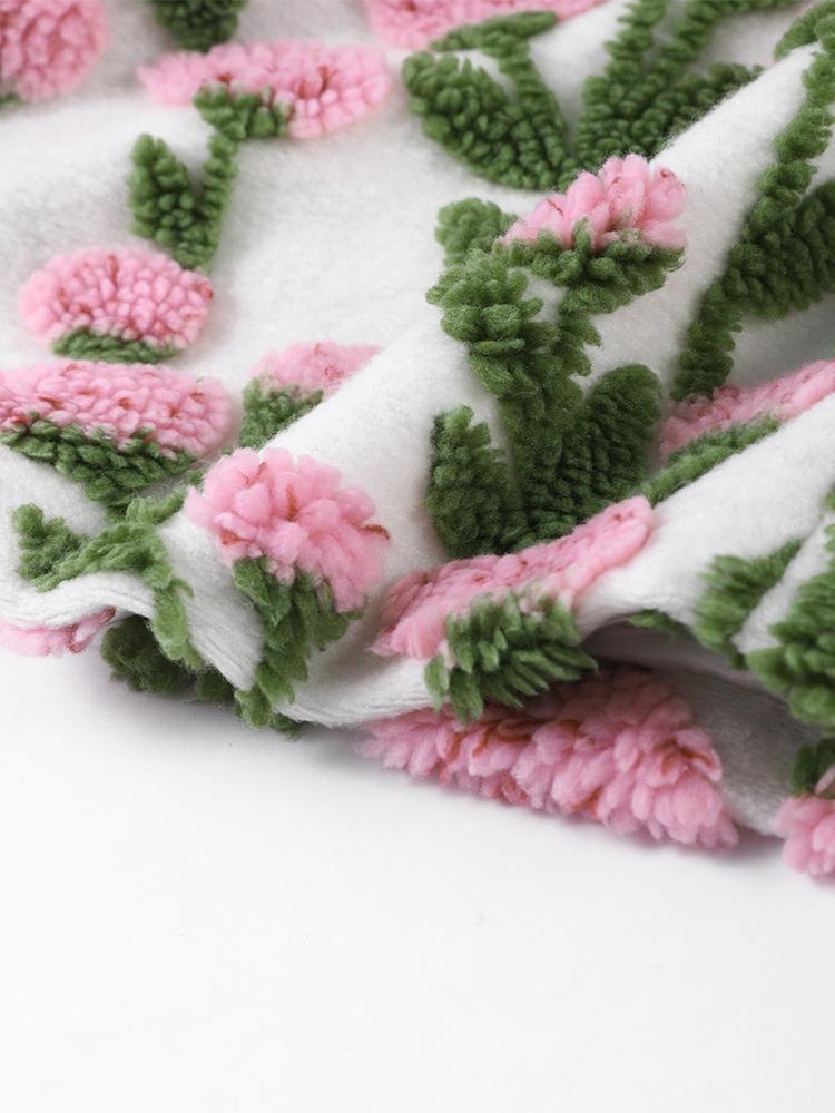 Women's Floral Patterned Jacket Women's Granular Velvet Jacket Ladies' Oversized Suit 2026