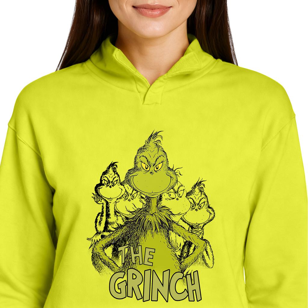 Women's Stand-up Collar Long-sleeved Pullover Top, Christmas Print Sports Top