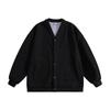 Men's Trendy Waffle Knit V-Neck Cardigan Jacket for Autumn 2026 - Relaxed Fit, Couple Style