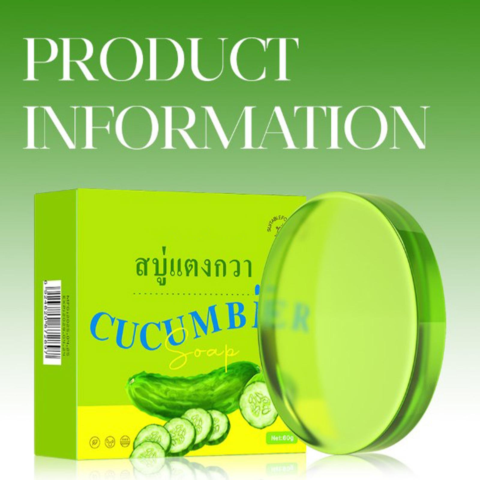 

Cucumber Soap Bar for Body & Face - Moisturizing, Hydrating and Gentle Cleanser for Refreshed, Balanced Skin One Size зелений