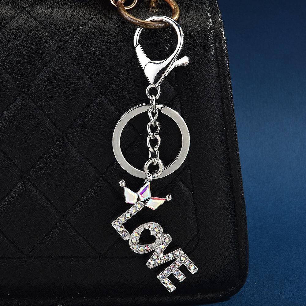 Letters For Elders  Love, Letter Keychain, Diamond-Encrusted Keyring, Bag, Key Pendant, Jewelry.