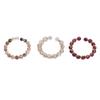 3PCS Finger Jewelry Colorful Beads Ring Light Luxury Opening Ring Trendy Round Bead Ring  Girl