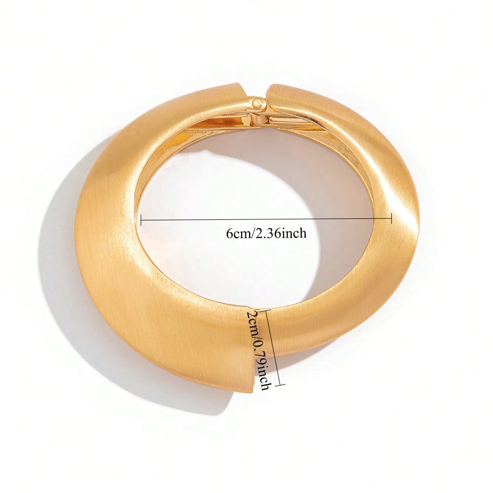 Glossy Wave Bracelet European and American Extremely Simple Style Irregular Opening Bracelet Women's Jewelry