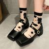 Marie Jane Lolita Women Chunky Shoes  Spring New Trend Fad Mid Heels Sandals Designer  Pumps Dress Party Women Shoes