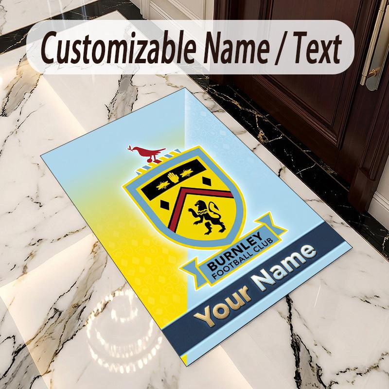 Crystal Velvet Rug Burnley Football Print Custom Name Text Floor Mat Home Decor