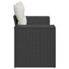 Garden Sofa with Cushions 2 Seater Black Poly Rattan