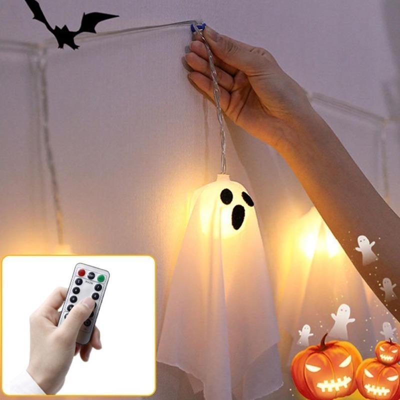 Haunted House Decor Halloween Ghost White Ghost Hanging Light Ghosts Horror Props for Halloween Party White Flying Ghosts