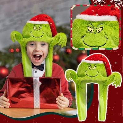 Christmas Green Plush Ear Moving Hat