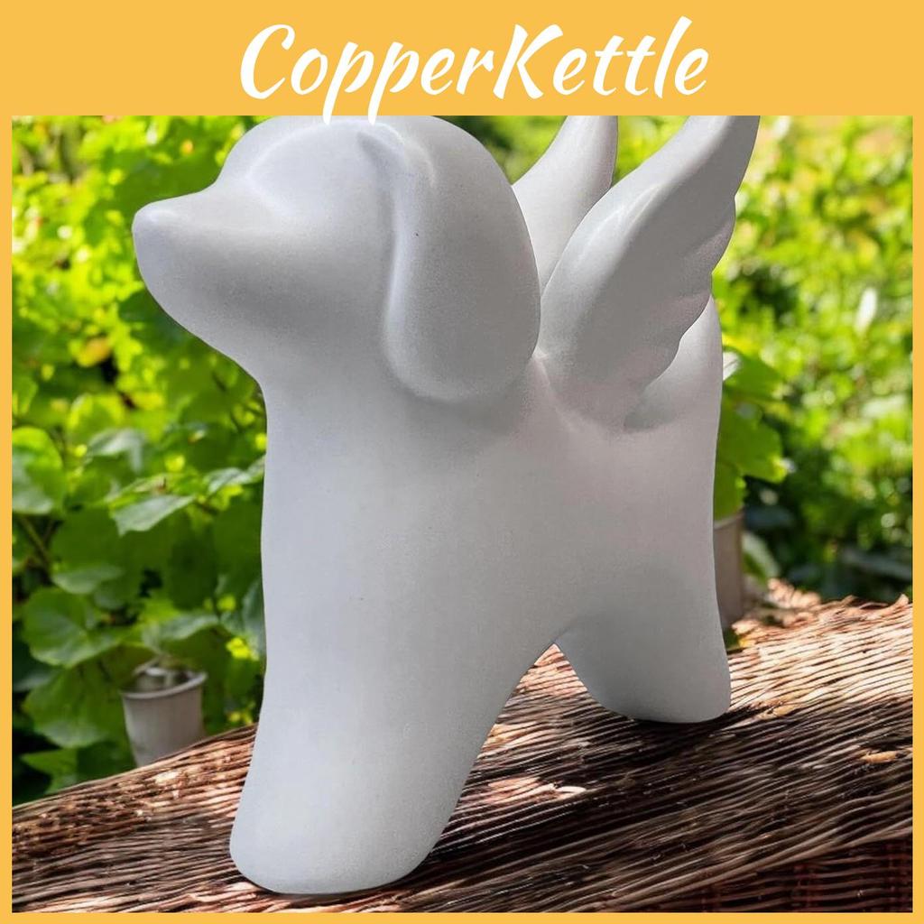Exquisite Angel Wings Dog Sculpture Modern Resin Art For Home And Garden Dcor