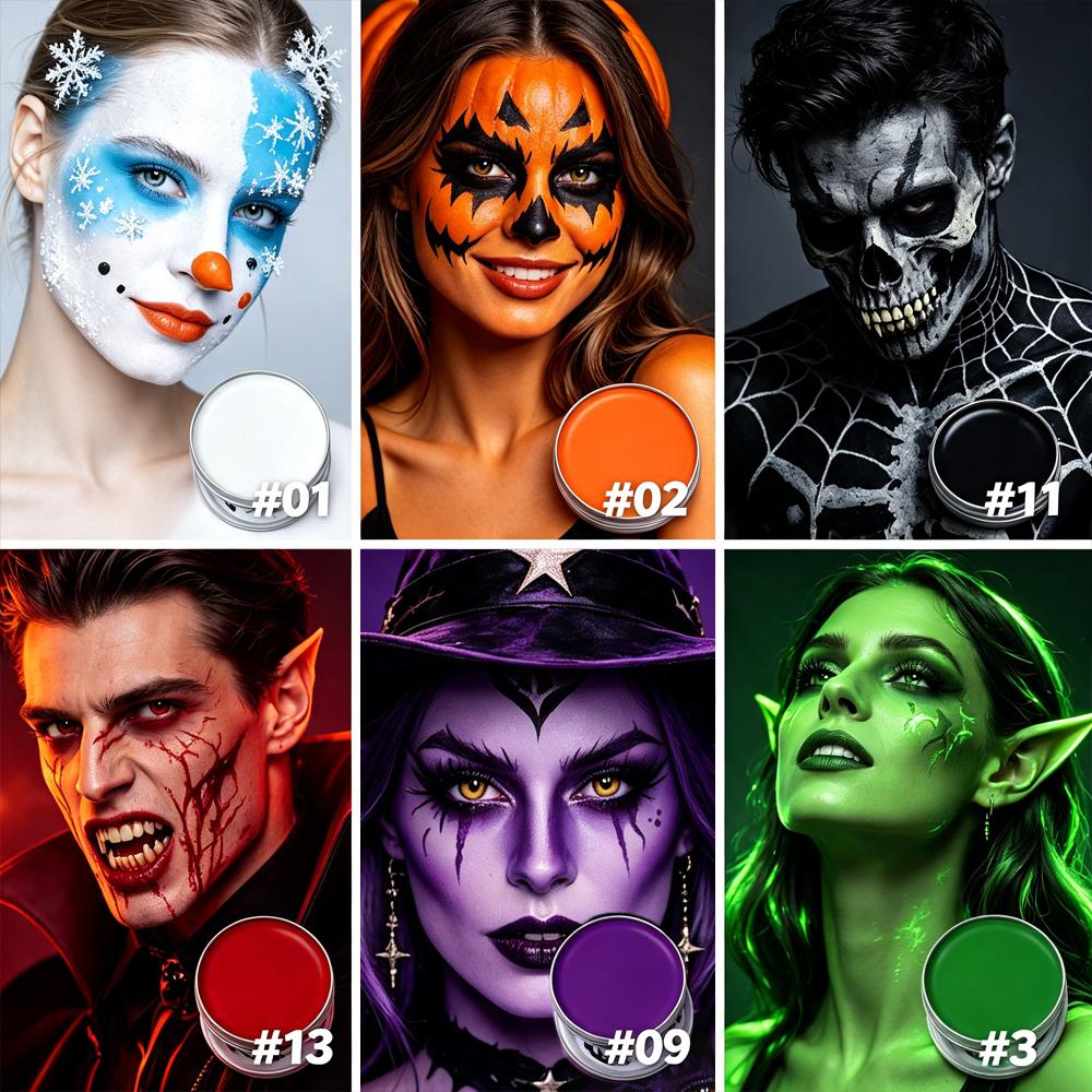 30g Water Soluble Face Body Paint Cream Highly Pigmented Halloween Cosplay Stage Makeup Safe Non Toxic Easy Clean Adults Kids