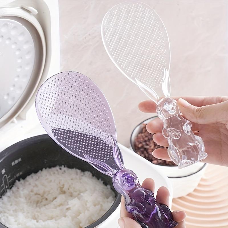 1 Transparent Crystal Spoon, Standing Rabbit Rice Shovel, Electric Pot Taking Rice Spoon Cartoon Rice Spoon Household Rice Spoon фиолетовый