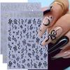 8 Sheets Nail Art Stickers, Gold Silver Star Snake Nail Decals 3D Self-Adhesive Laser Gold Silver Black Snake Nail Design Stickers DIY Manicure