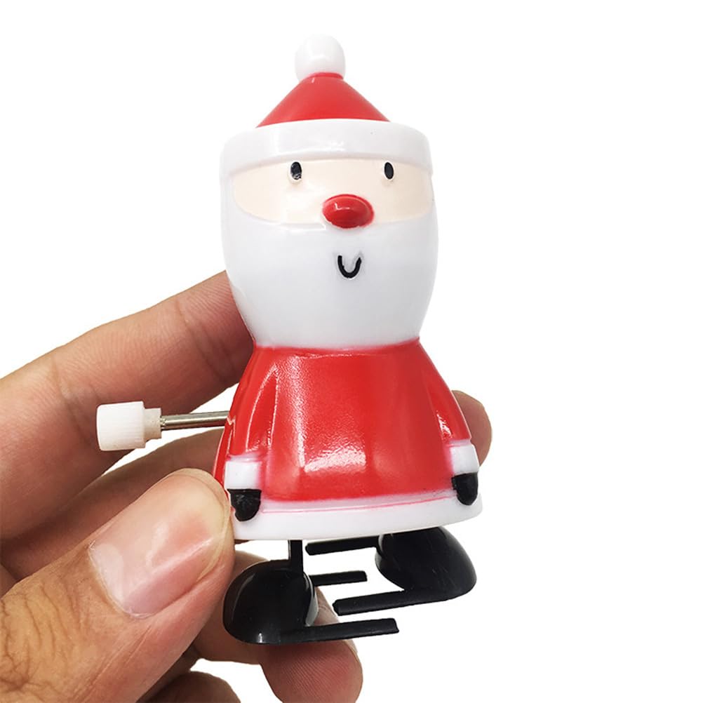 LEDMOMO Christmas Santa Claus Christmas Prize Gift Figurine 9-Piece Wind-Up Ornament, Spring-Mounted