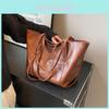 Urban Solid Color Tote Bag For Women With Pu Material And Double Shoulder Straps For Daily Use