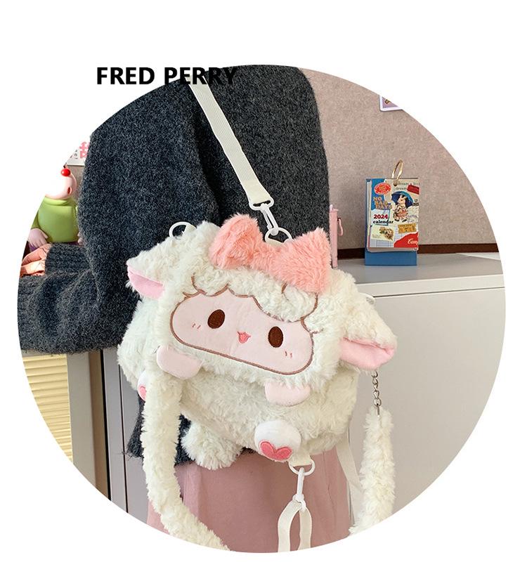 2025 Soft Girl Plush Sheep Backpack - Cute Cartoon Doll, Versatile for College JK