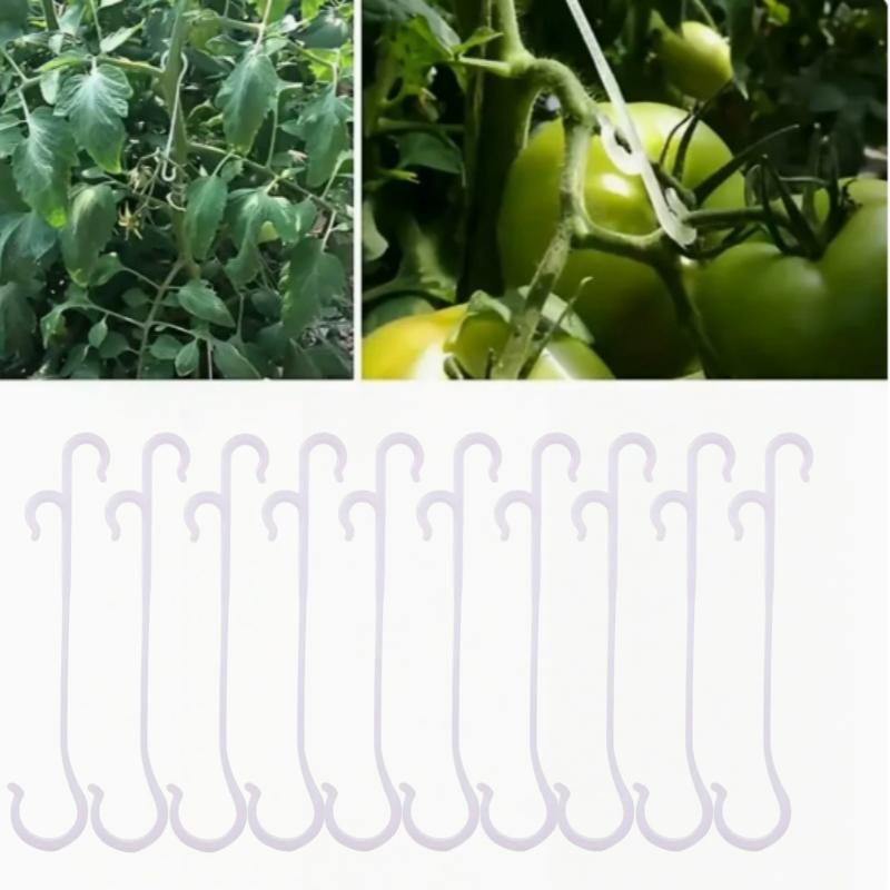 10/5pcs J Shaped Fruit Cherry Tomato Ear Hook Garden Vegetable Plant Grape Support Vines Fastener Clips Trellis Fixed Buckle Hook
