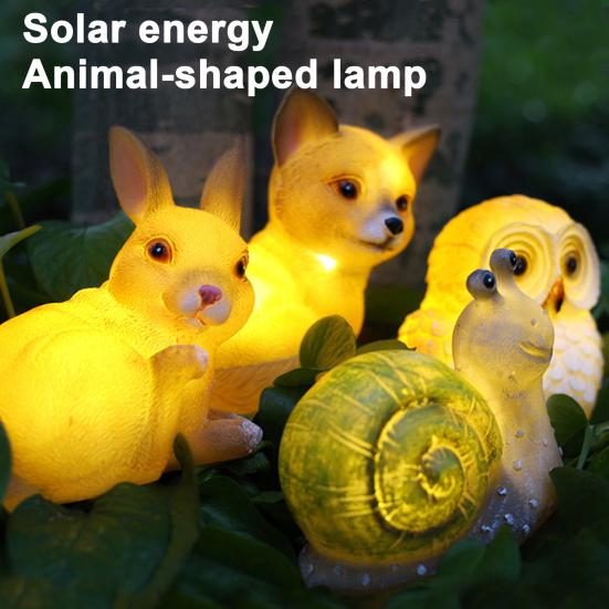 Harz Solar Tierleuchte für Garten Wasserdichte Cartoon-Statue für Hof Terrasse Niedliche Dekorative Lampe für Außenlandschaft