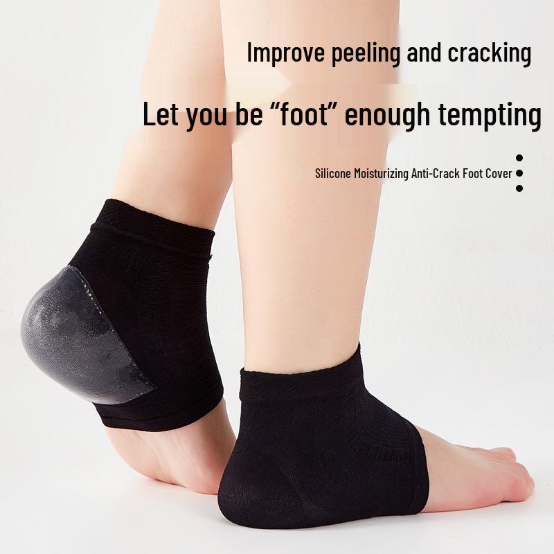Unisex Anti-Cracking Moisturizing Heel Socks with Negative Ion Silicone