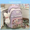 Cute Korean Backpack For Middle School Girls With Lace Decoration And Transparent Layer Design For School And Travel