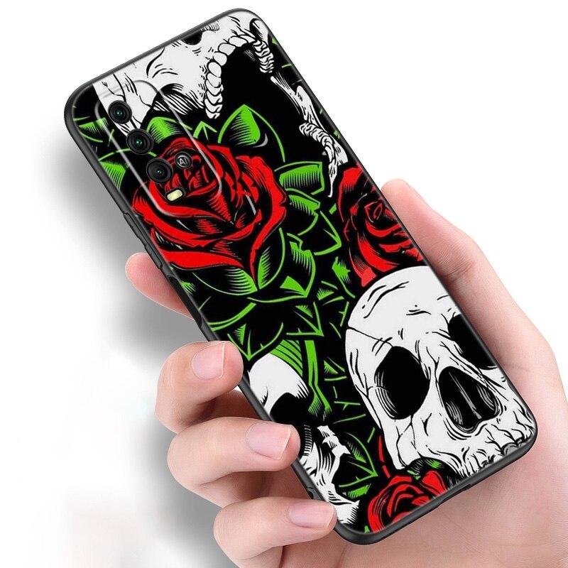 Guns N Roses Skull Silicone Phone Case For Xiaomi Redmi Note 11 10 9 8 Pro 11T 10T 10S 9S 8T 9 9A 9C 9T Black Soft Cover Coque