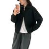 New solid color pit strip double zipper design sense shoulder long sleeve knitted jacket women solid color simple sweater women